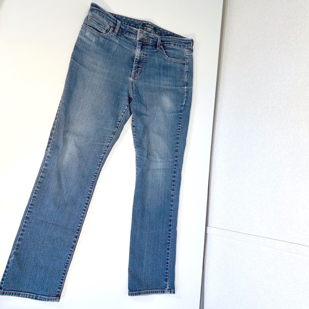 lrl ralph lauren denim modern straight curvy blue jeans women's 12 medium wash - Picture 5 of 12